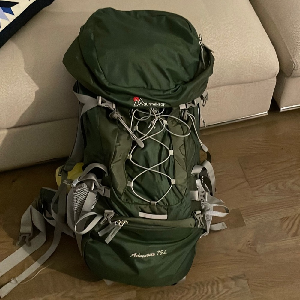 Mountaintop Internal Frame Hiking Backpack 75L w/ Bladder Sleeve